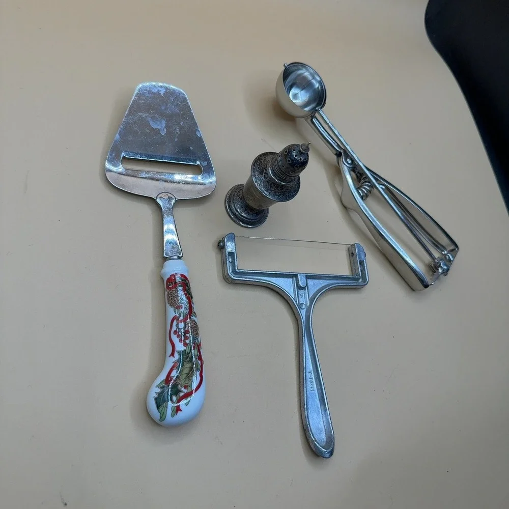 Vintage lot metalware, Antique Salt Shaker  Re-Enforced Antique Single